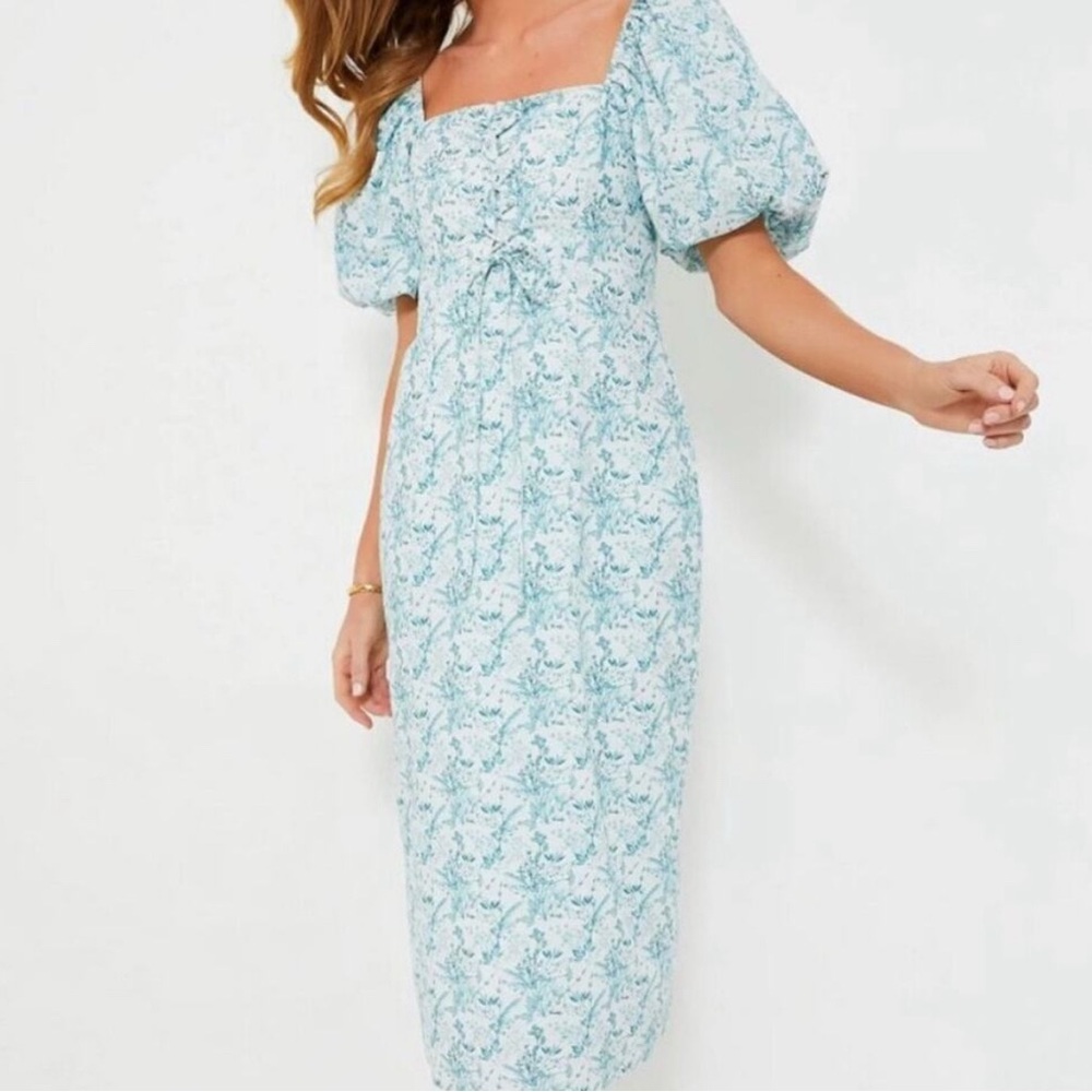 Tuckernuck Blue Floral Midi Dress